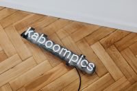 Kaboompics - Neon Kaboompics on wooden parquet flooring