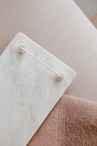 Kaboompics - Marble white tray with silver handles