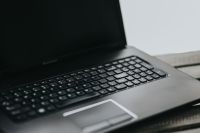 Black laptop close-up