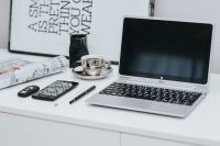 Kaboompics - Laptop computer on white desk