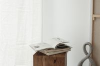 Kaboompics - Open book - side table - cube - walnut wood - pedestal