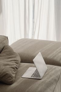 Kaboompics - Home office on the sofa - laptop - MacBook