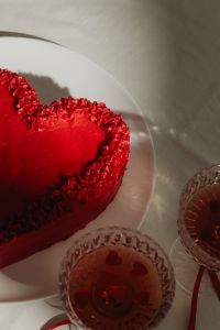 Intimate Celebrations - Heart-Shaped Cake and Romantic Table Setting for Two