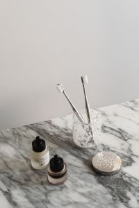 Silver Toothbrush - Arabescato marble - Silver iPhone Case
