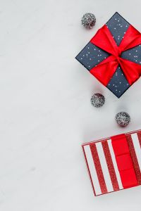Christmas background with gifts & decorations