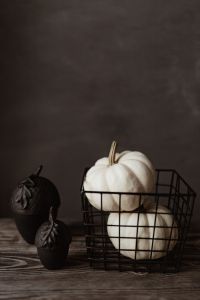 Dark mood home decorations with pumpkin