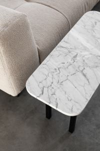Marble table - light beige sofa - boucle - Padova