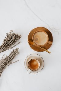Coffee on Marble Background