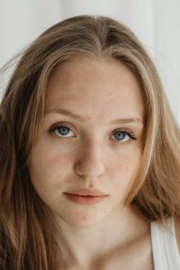 Kaboompics - Young Beautiful Woman with Blue Eyes - Natural Sensitive Skin with Imperfections