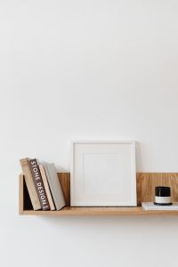 Kaboompics - Empty white frame - mockup - mock-up - shelf