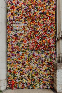Fest Santo Antonio - Various color flower background wall - Museu de Lisboa, Lisbon, Portugal