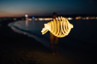 Kaboompics - Light painting on the beach at nigh