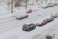 Snowy Street with Cars