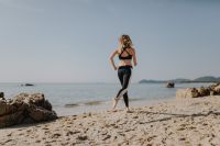 Kaboompics - Woman jogging on the beach
