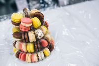 Kaboompics - Colourful sweet macarons arranged in a tower