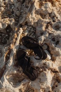 Kaboompics - Brown flat leather sandals