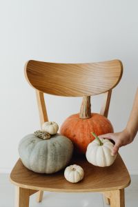Kaboompics - Pumpkins on a wooden chair
