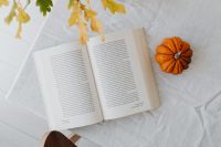 Kaboompics - Opened book - pumpkin