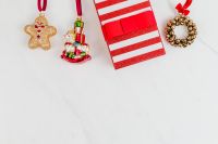 Christmas background with gifts & decorations