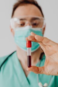 Doctor with blood sample