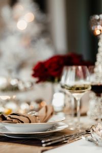 Kaboompics - Close-up of the porcelain tableware on the Christmas table