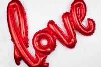 Balloon in the shape of the word love