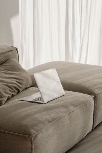 Kaboompics - Home office on the sofa - laptop - MacBook