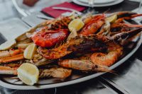 Kaboompics - Roasted Mixed Seafood Contain Crabs, Mussels, Big Shrimps, Calamari Squids
