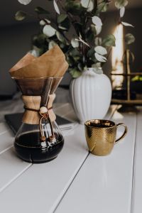 Kaboompics - Chemex Coffee Maker with Gold Cup