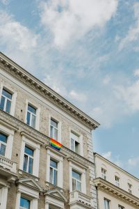 Kaboompics - LGBT flag hanging on the building