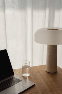 Kaboompics - Travertine lamp - glass of water