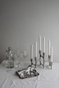 Kaboompics - Silver jewelry - Rings - Metal Candleholder - Steel Dish - Wine Glass