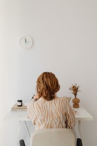 Kaboompics - A woman works at her desk - home office