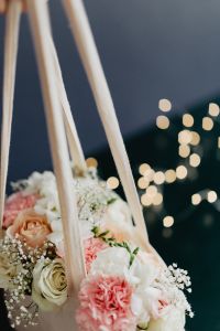Kaboompics - Bouquet of flowers in a bag with some fairy lights
