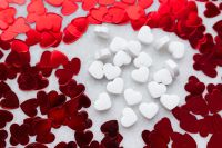 Kaboompics - White Candy And Foli Hearts