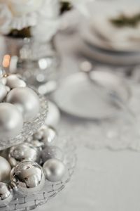 Kaboompics - Silver balls on a glass stand on the table