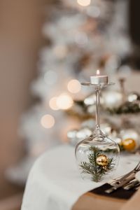Kaboompics - Silver and gold Christmas decorations on the table