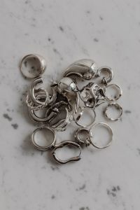 Silver jewelry - rings - necklace - metal trend aesthetic