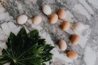 Kaboompics - Fresh eggs on the marble table