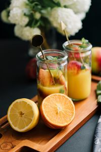 Fresh summer cocktail - orange - peach - mint